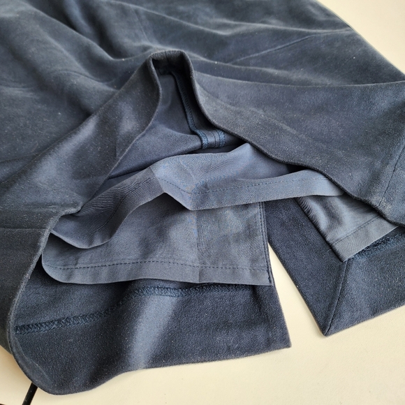The Limited Womens Faux Suede Navy Blue Pencil Skirt Retro Chic Stretch Pencil 4 - Picture 7 of 10